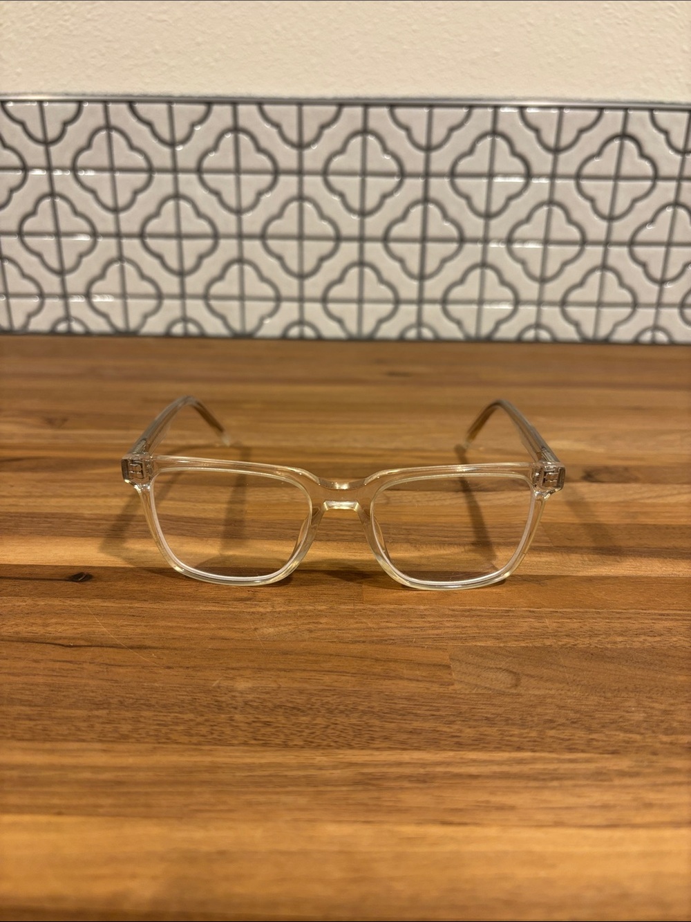 Warby Parker Clear Transparent Square Glasses Chamberlain Frames